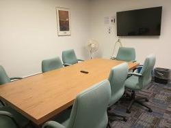 Conference table with monitor