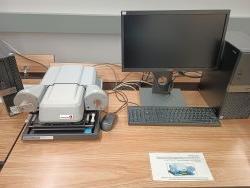 Microfilm machine with monitor